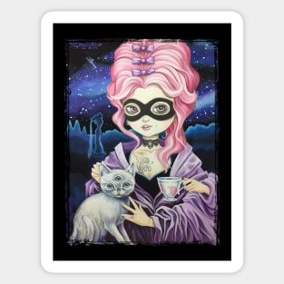 Gothic Lady and her Cat Sticker
